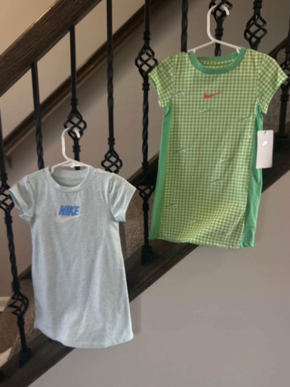 Nike Girls' Short Sleeve Dresses - Light Blue & Green 3t 2/3 years
